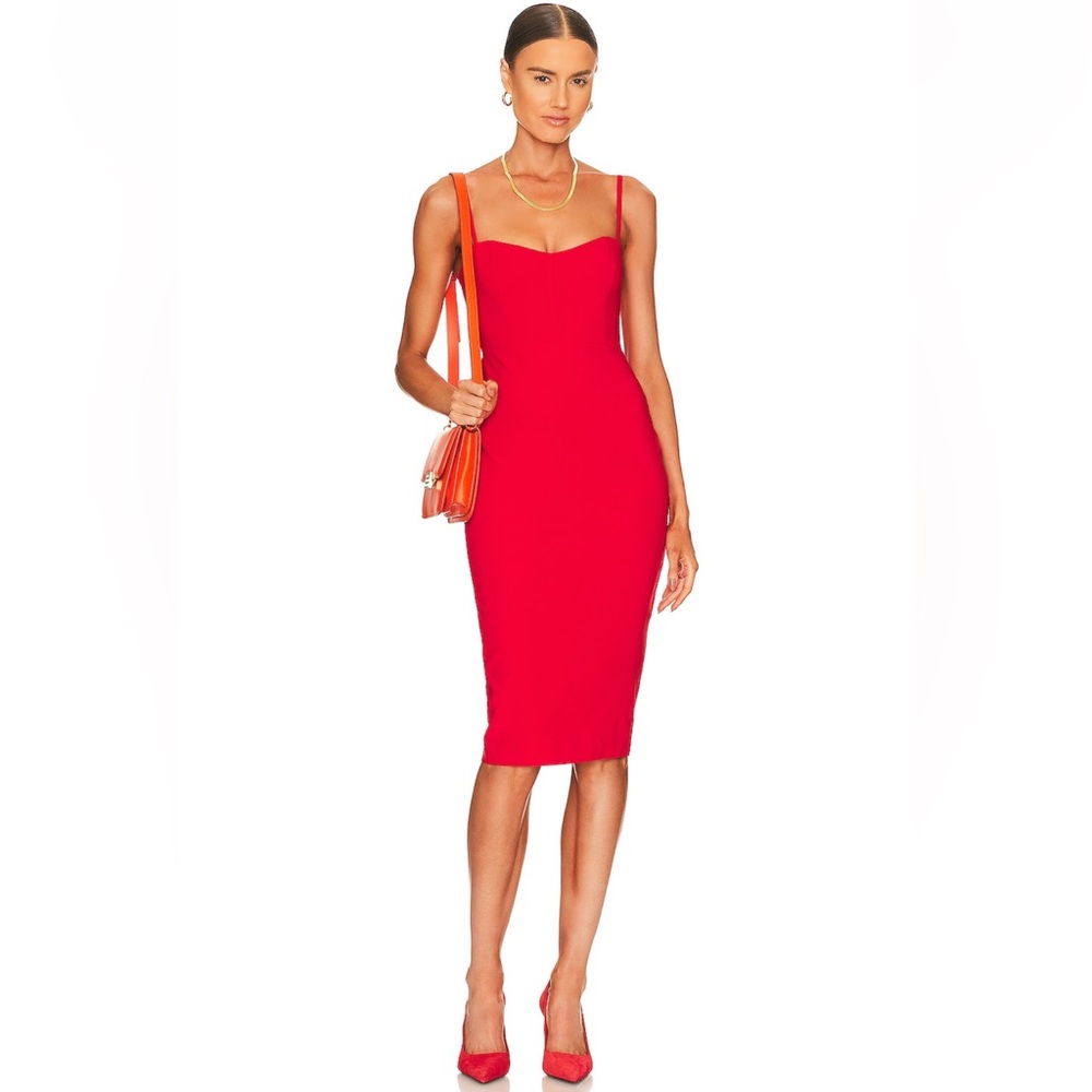 Nookie Allure Midi Dress in Cherry, Size Medium